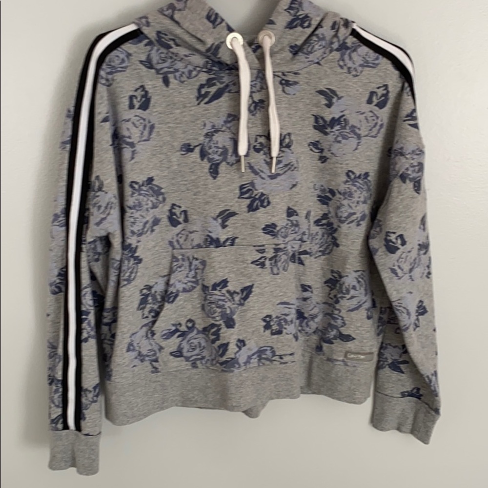 CALVIN KLEIN Cropped Blue Rose Hoodie